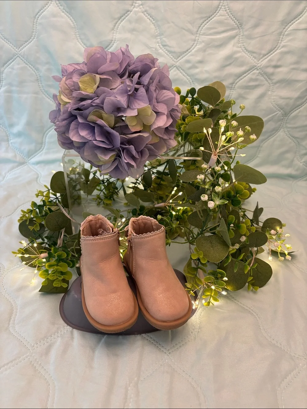 Toddler Taupe Ankle Boots - Soft Blush